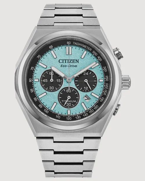 Zenshin Chrono Blue Dial Super Titanium Bracelet CA4610-85M