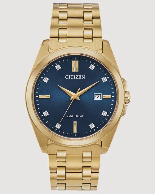 Citizen Corso Eco-Drive Blue Dial Gold Stainless Steel Watch