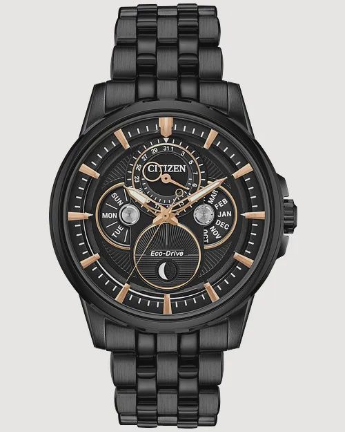 Citizen Calendrier Moonphase Men&#39;s Eco-Drive Black Watch