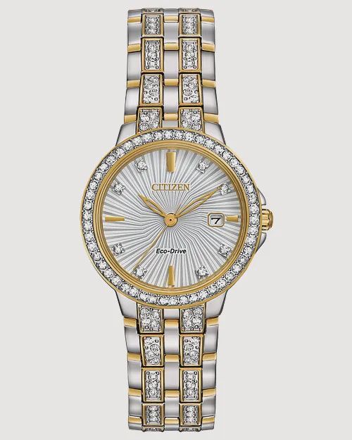 Silhouette Crystal - Ladies Eco-Drive Sparkle Dimaond Watch