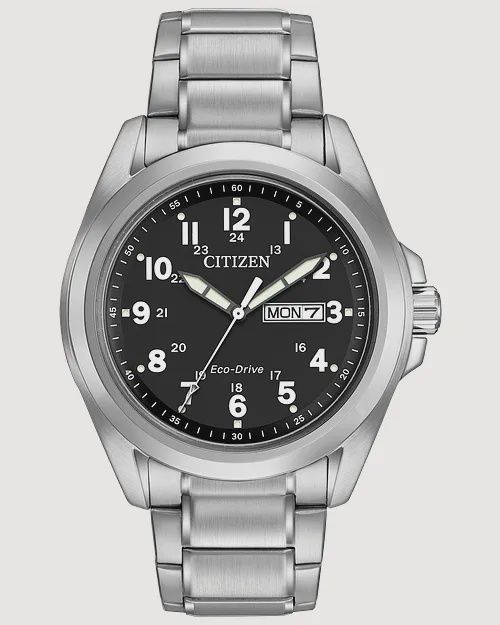 Garrison - Men&#39;s Eco-Drive AW0050-82E Steel Sports Watch