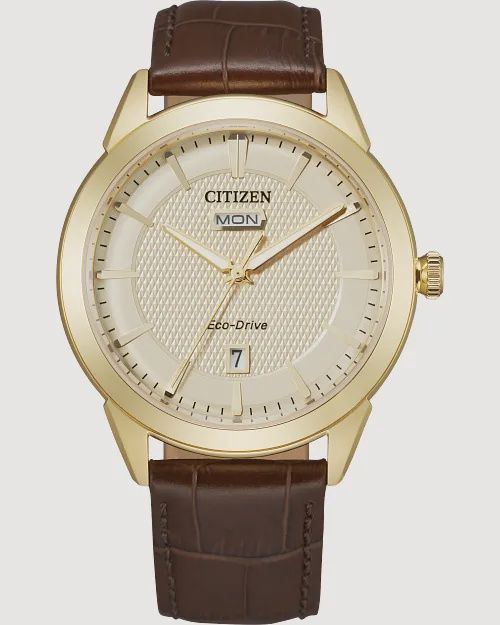 Rolan Champagne Dial Leather Strap AW0092-07Q