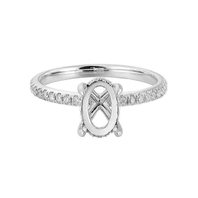 14K Yellow Gold Oval Centre Natural Diamond  Engagement Ring IH-033-6-9*6mm