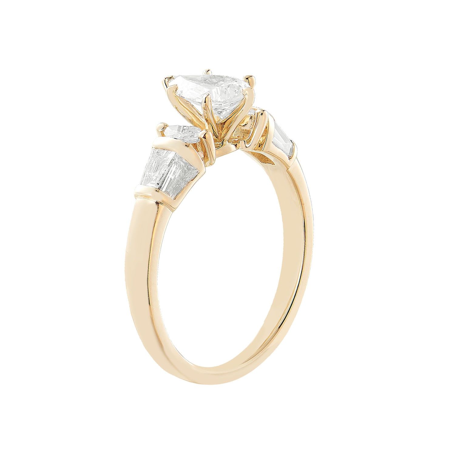 14K White/Yellow Gold Lab Grown Diamond Dazzling Engagement Ring MZ8075, Colour: 14KYellow-3.16g-1.262ct-LG