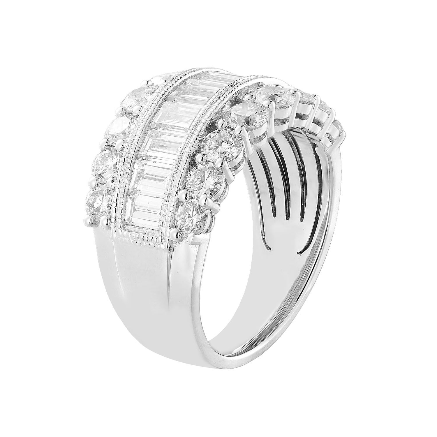 14K White/Yellow Gold Lab Grown Diamond Band MZ8054, Colour: White