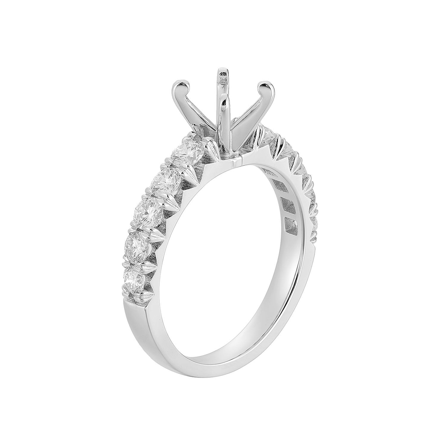 14K White Gold  Natural Diamond Engagement Ring MZ5131-1CT-Accent0.75CT