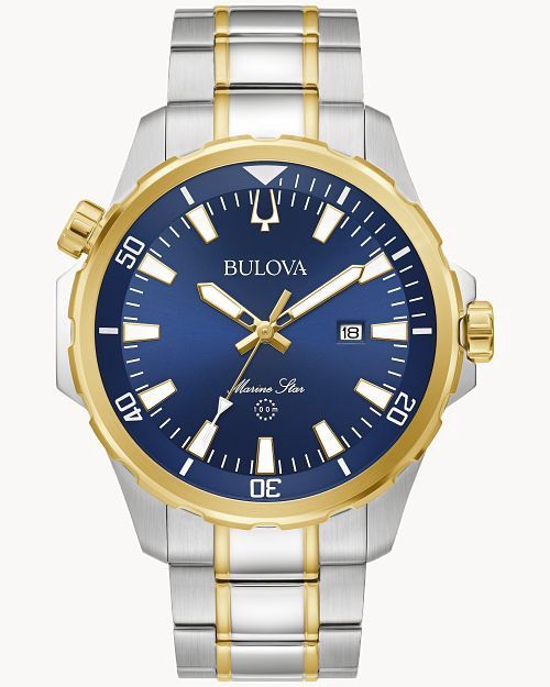 Blue Dial Stainless Steel Bracelet Marine Star 98B384