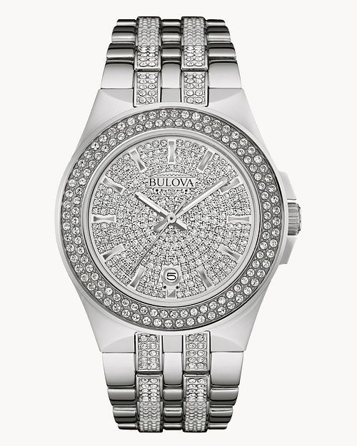 Bulova Phantom Men&#39;s Crystals Stainless Steel Watch