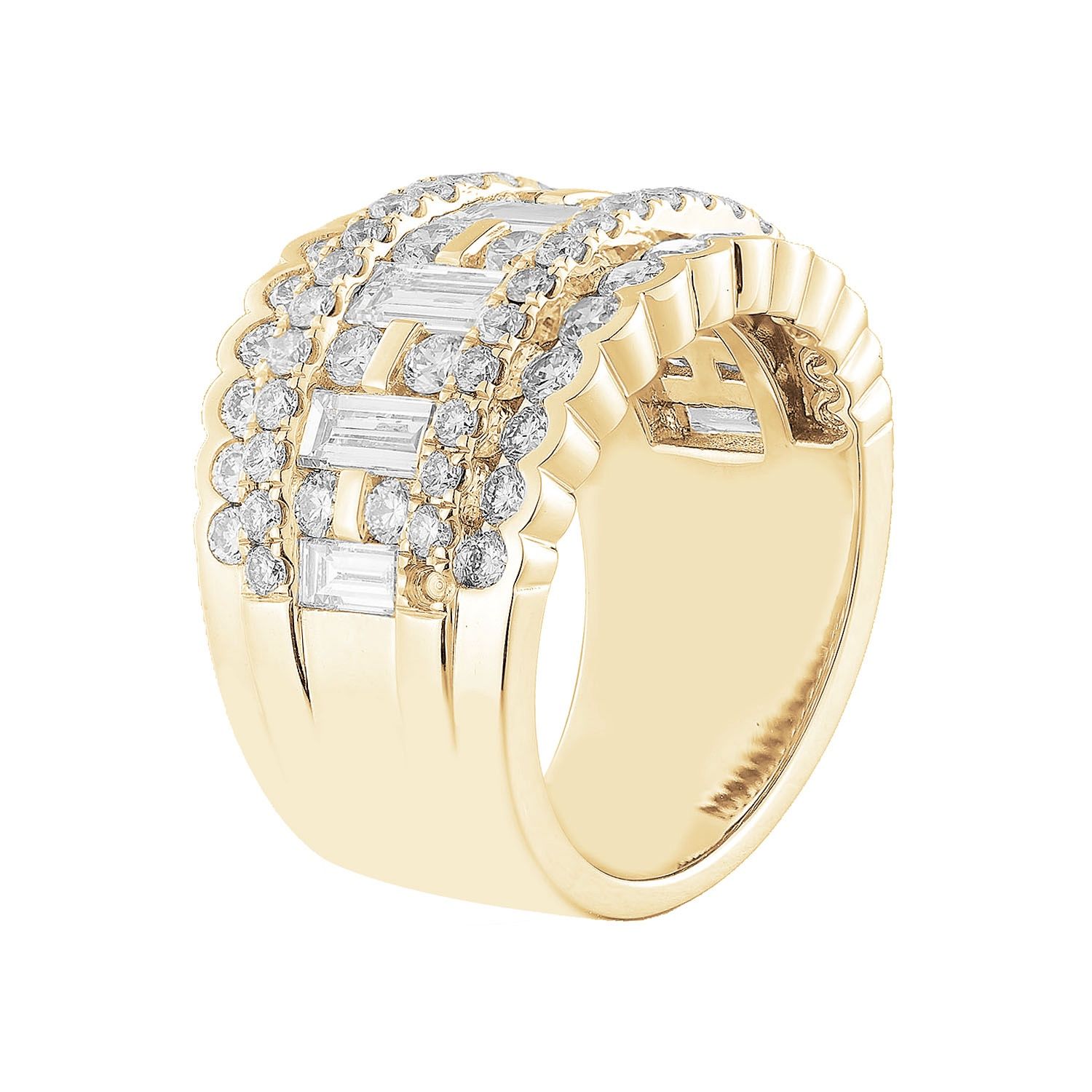 14K White/Yellow Gold Lab Grown Diamond Band MZ12154, Colour: 14KYellow-12.45g-3.324ct-LG