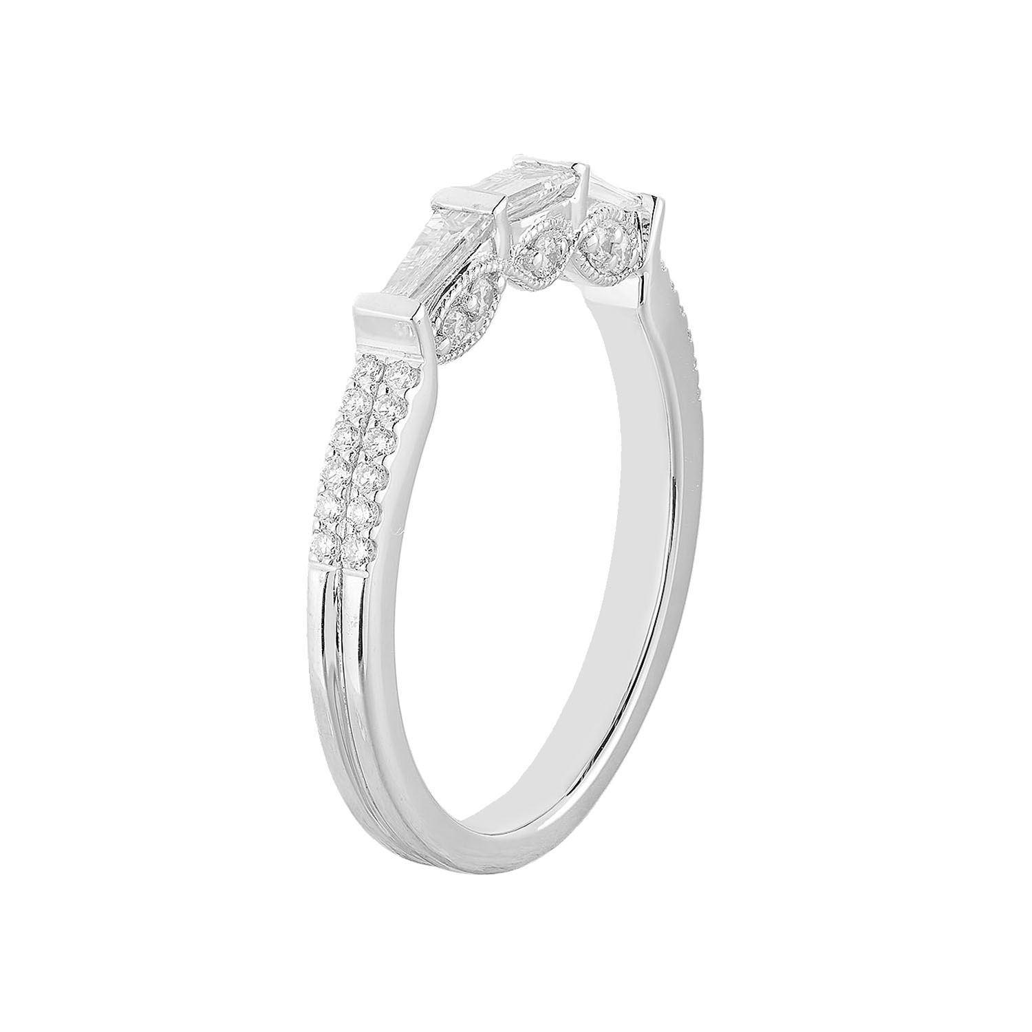 14K White/Yellow Gold Lab Grown Diamond Band MZ30034, Colour: White