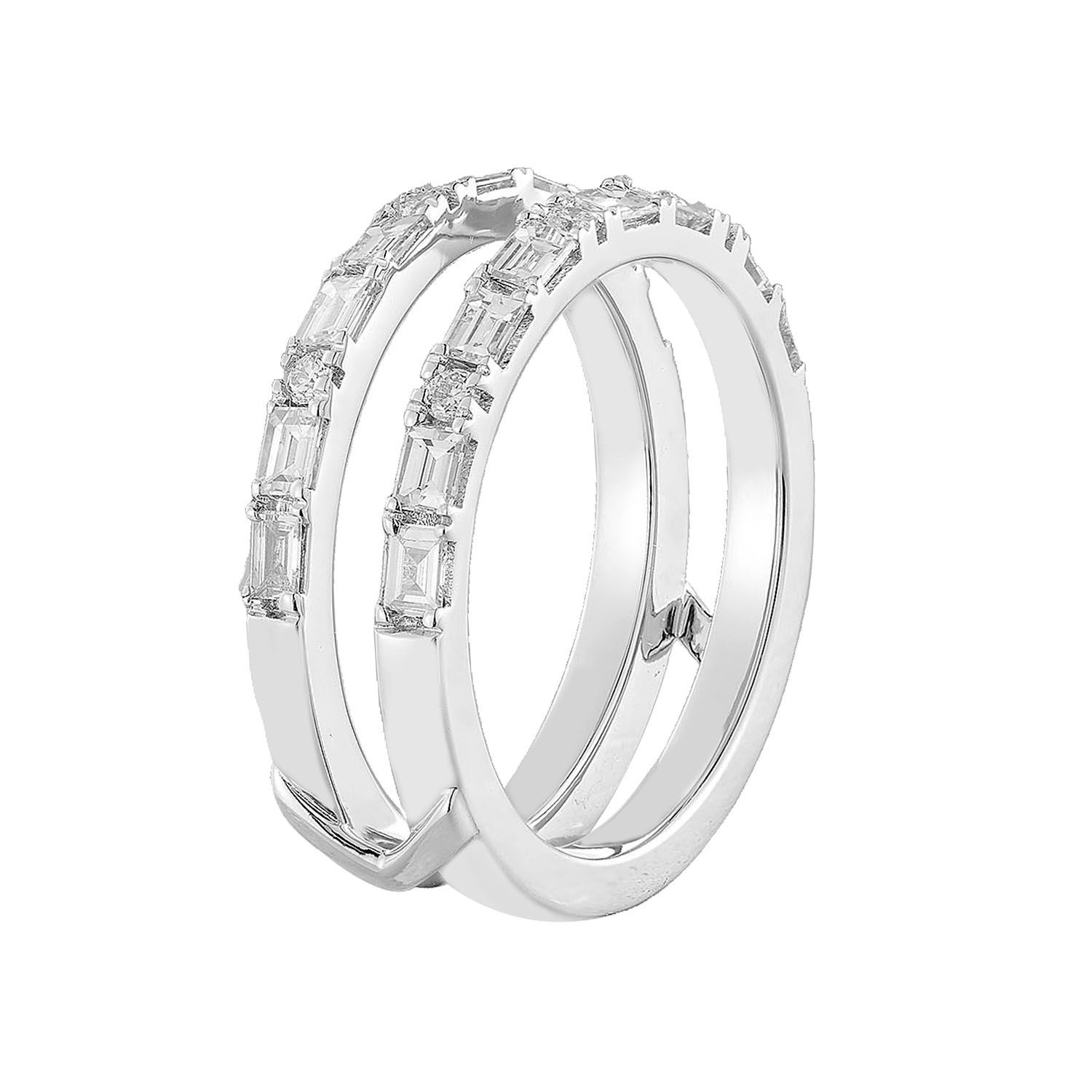 14K White Gold Natural Diamond Enhancer Ring MZ30051, Colour: White