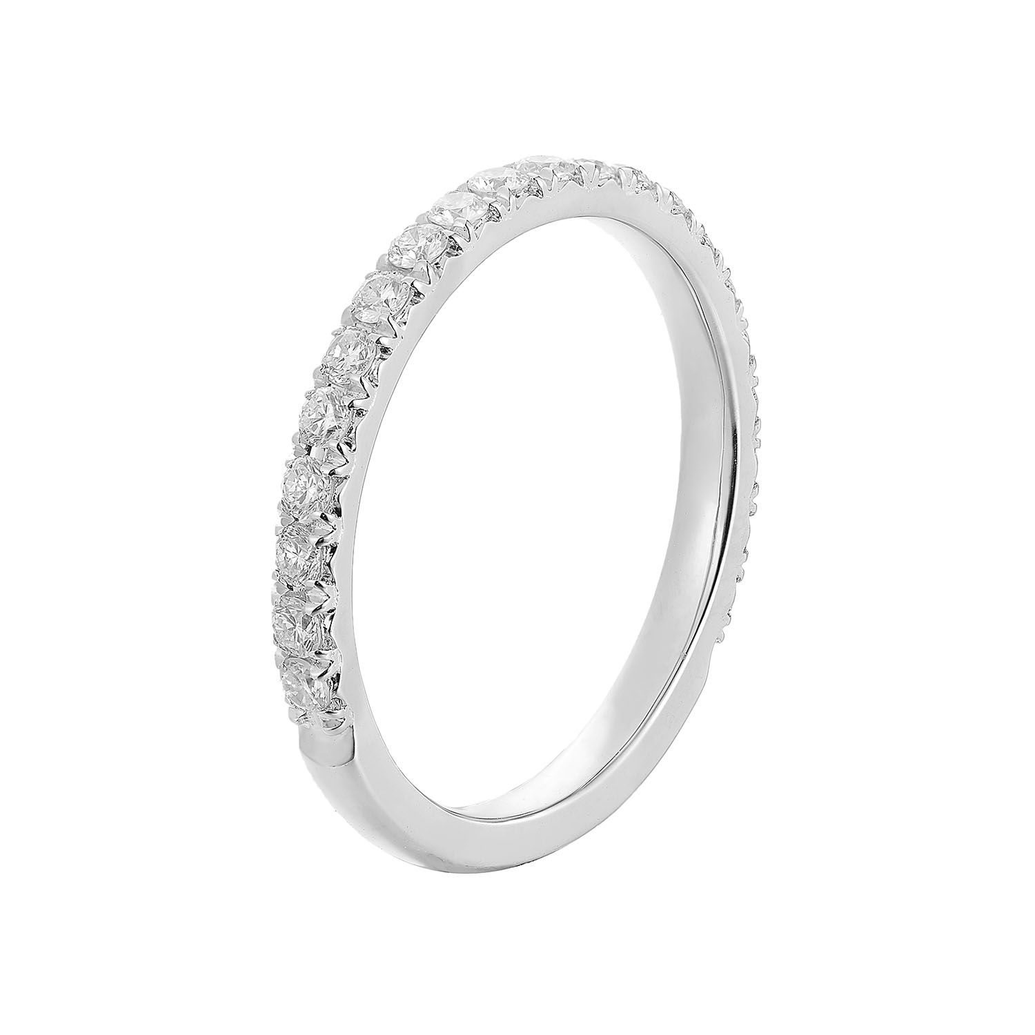 14K White/Yellow Gold Round Natural Diamond Wedding Band  HYDR2156-match, Colour: 14K White Gold