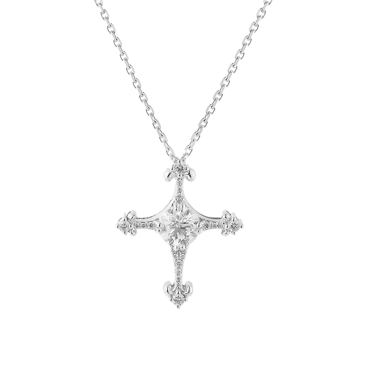 14K White/Yellow Gold Lab Grown Diamond Pendant Necklace MZ72272, Colour: White