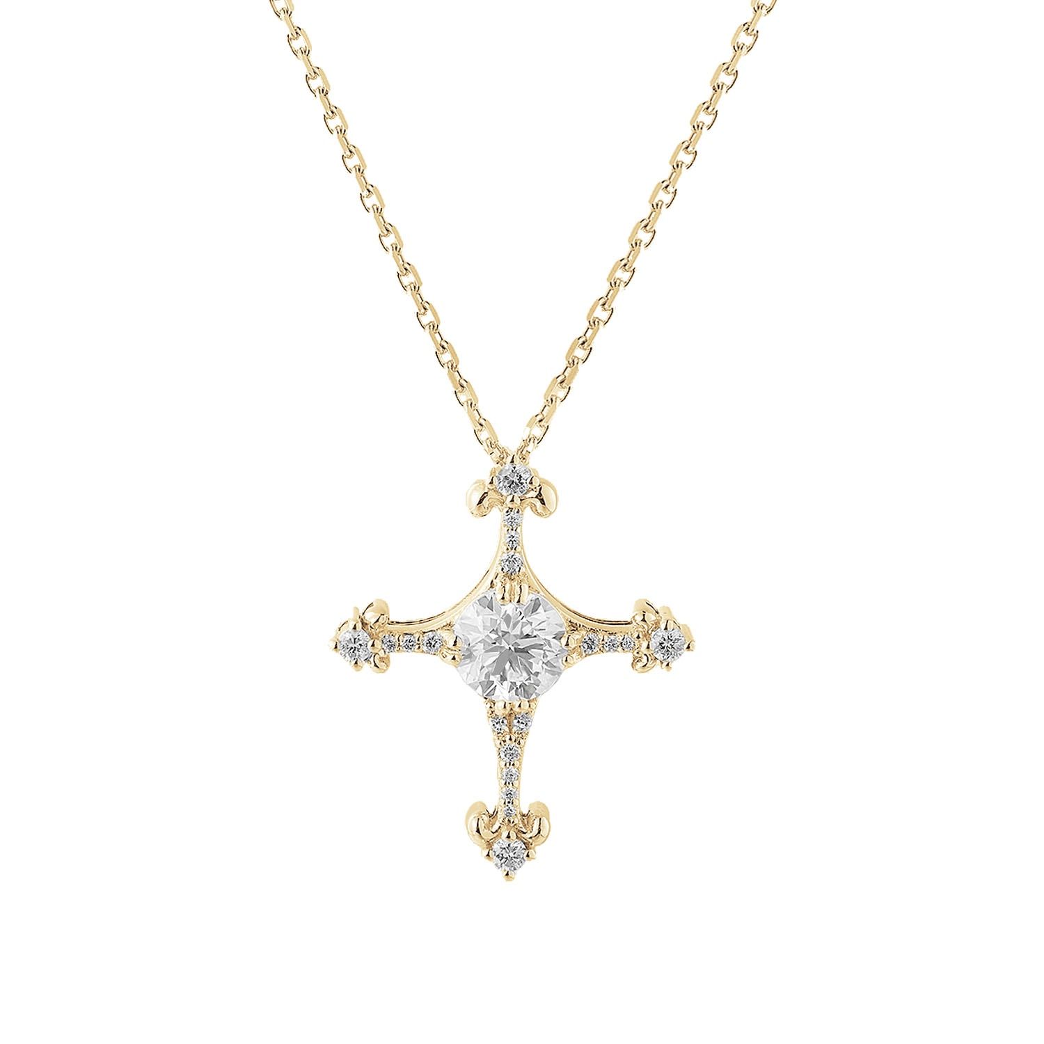 14K White/Yellow Gold Lab Grown Diamond Pendant Necklace MZ72272, Colour: 14KYellow-5.75g-1.202ct-LG