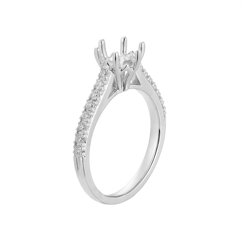 14k White/Yellow Gold Straight Shank Natural Diamond  Engagement Ring HF9060