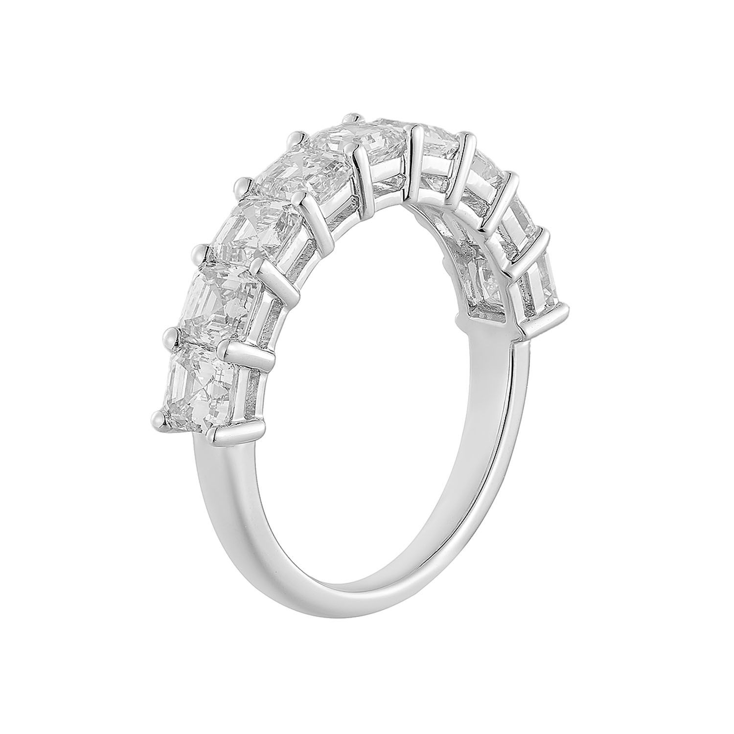 14K White Gold Princess-Cut Lab Grown Diamond Band MZ11930