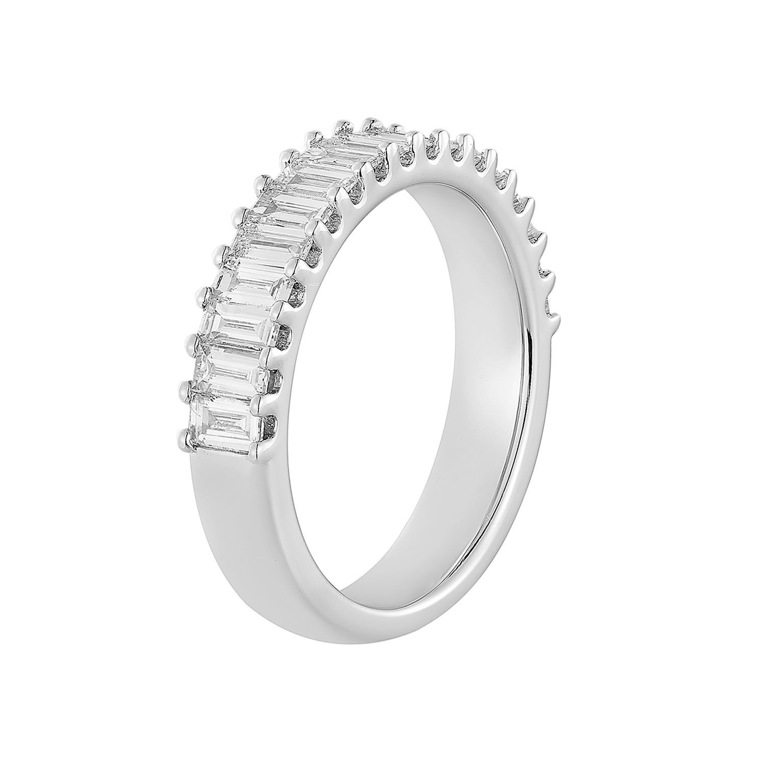 14K White Gold Baguette Lab Grown Diamond Band MZ11946