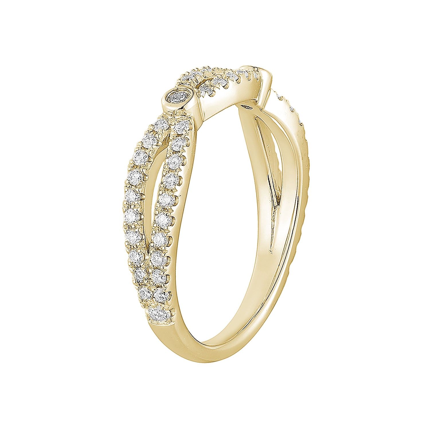 14K White Gold Round Natural Diamond Wedding Band MG-32, Colour: Yellow