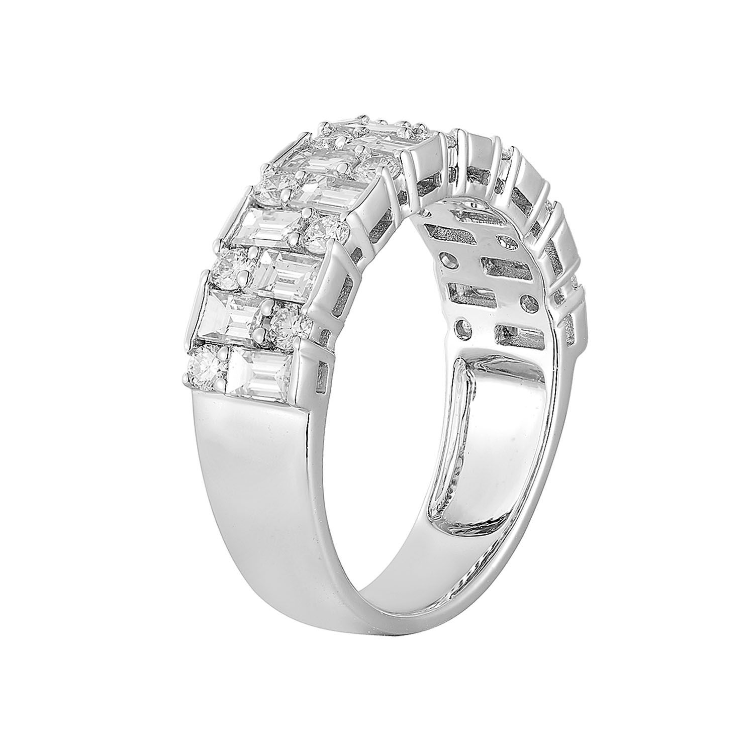 14K White Gold Natural Diamond Wedding Band MG-25