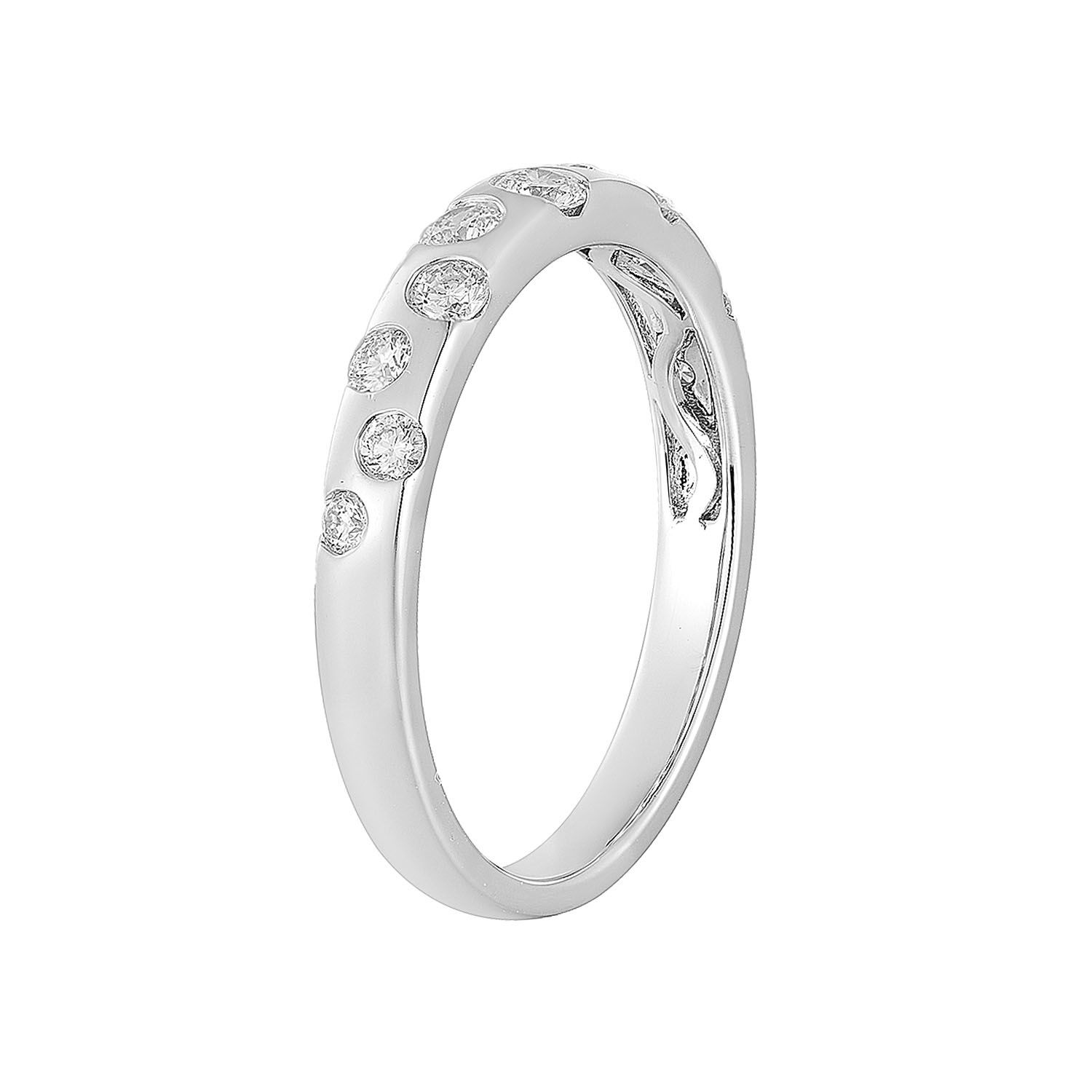 14K White Gold Natural Diamond Wedding Band MG-28