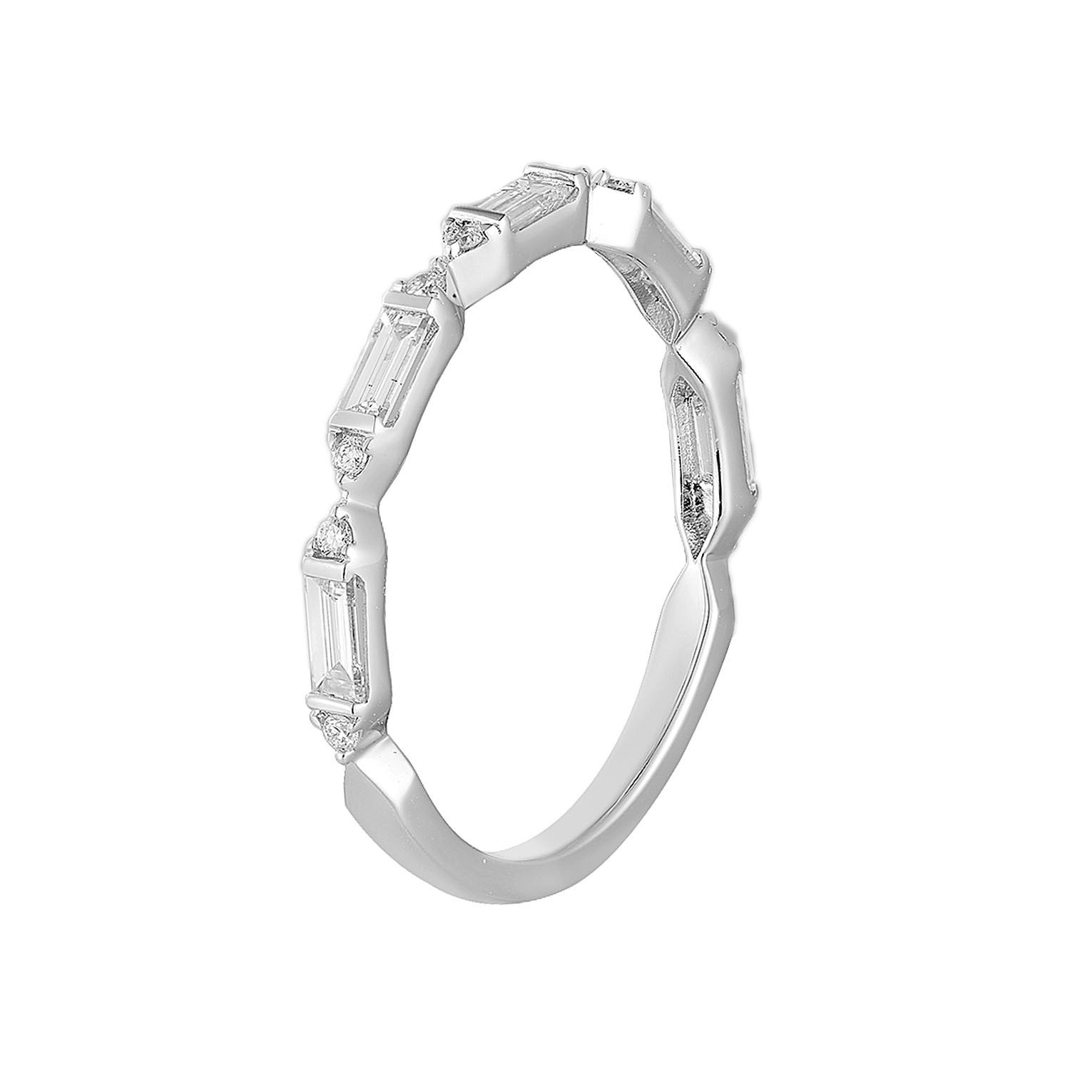 14K White Gold Natural Diamond Wedding Band MG-31