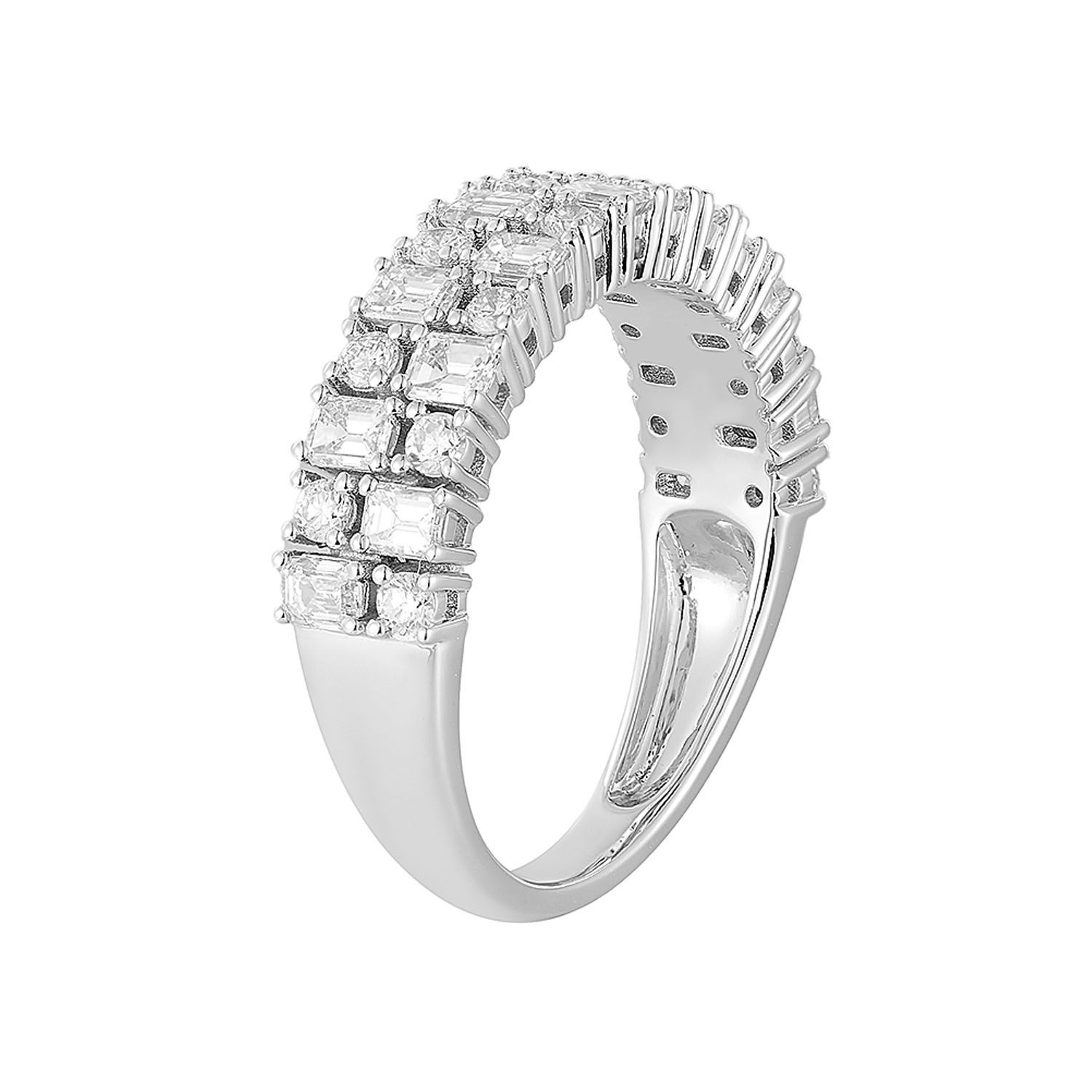 14K White Gold Natural Diamond Wedding Band MG-54