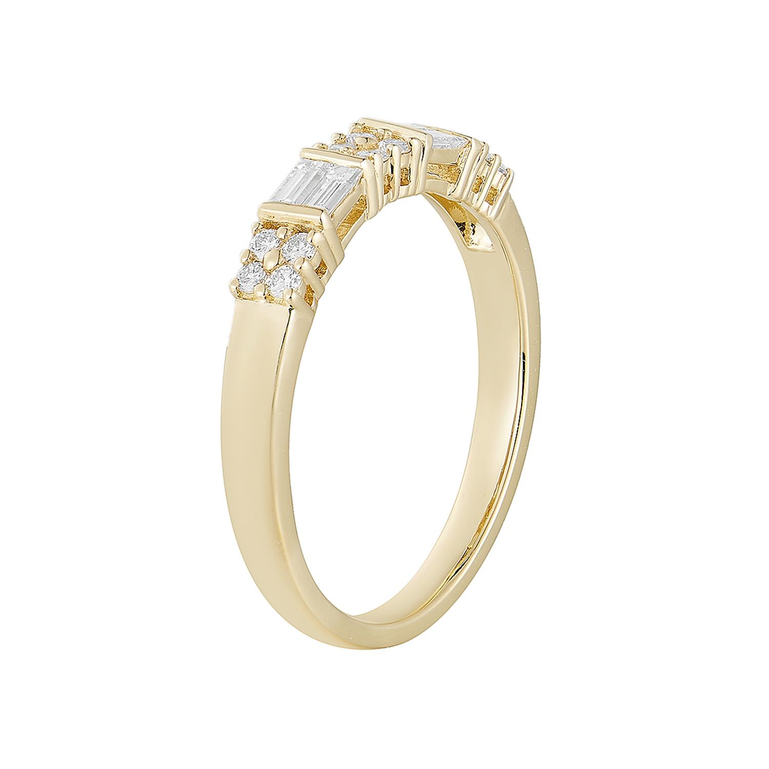 Mia Monserrat 14K White/Yellow Gold Natural Diamond Wedding Band MG-62, Colour: Yellow