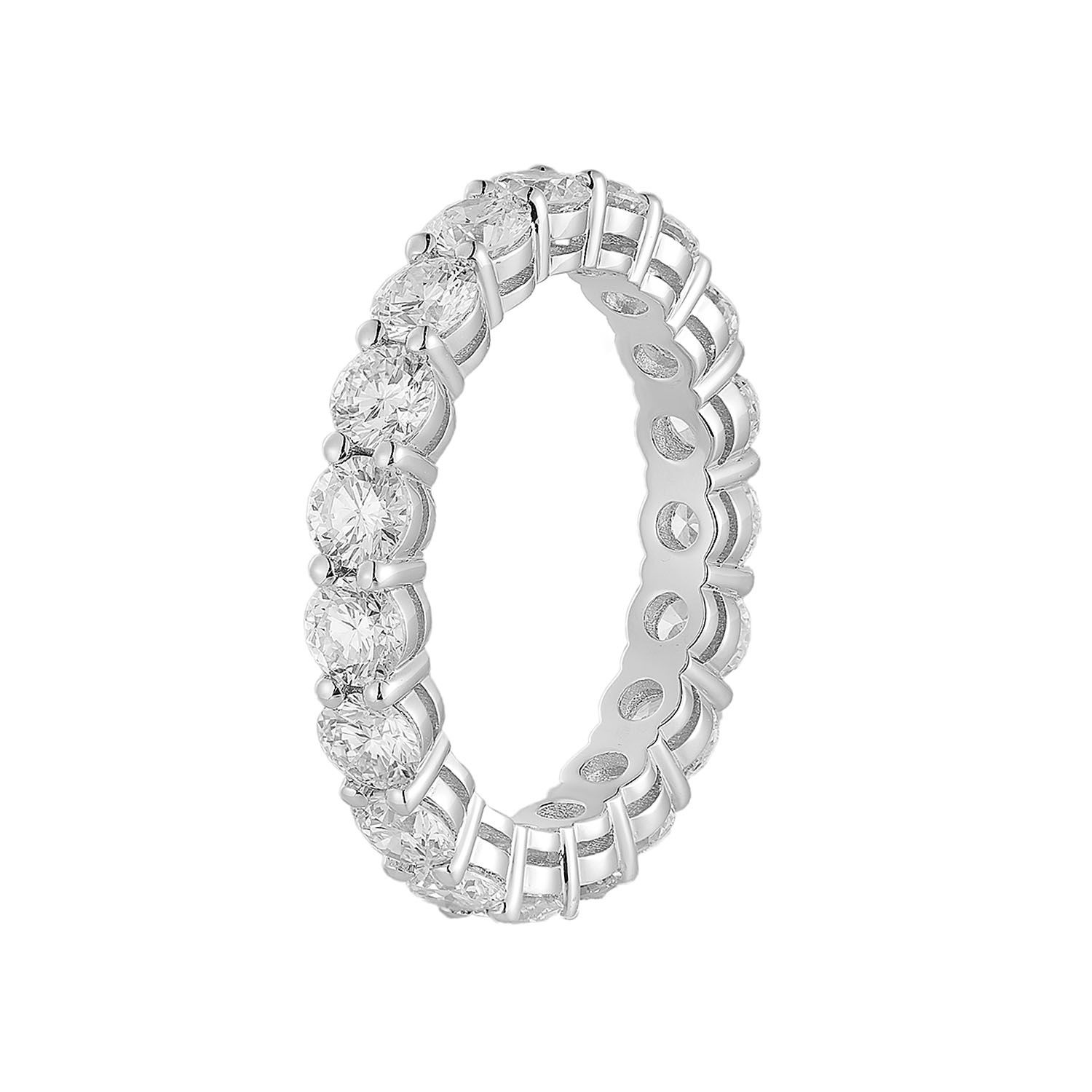 14K Yellow/White Gold Round Lab Grown Diamond Eternity Band GW004-2, Colour: 14KWhite-3.13g-2.986ct-LG
