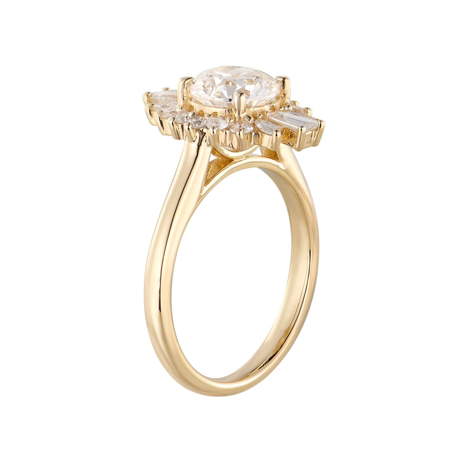14K Yellow Gold Lab Grown Diamond Engagement Ring MZ12284