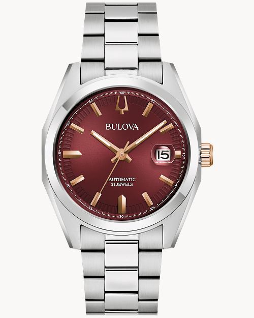 Burgundy Dial Stainless Steel Bracelet Surveyor 98B422