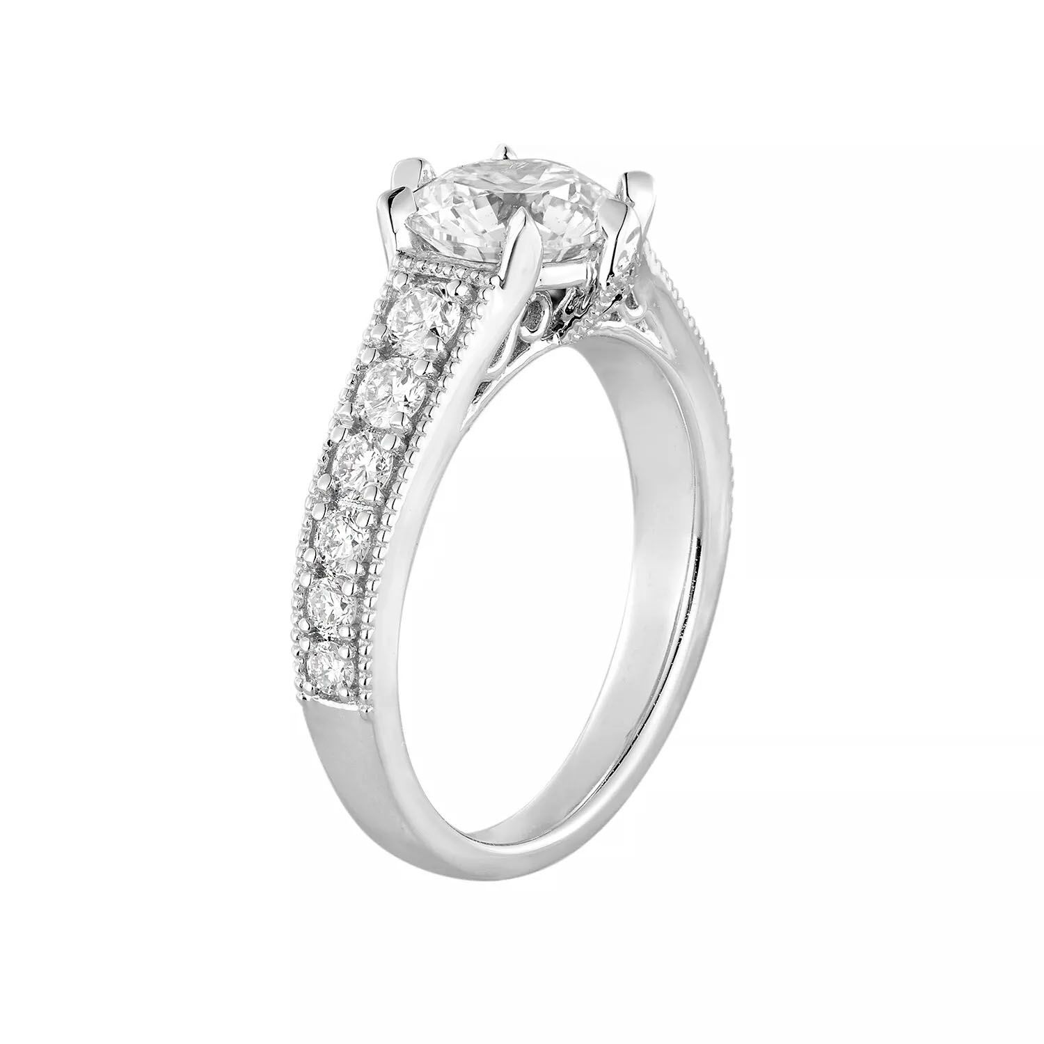 14K White Gold Lab Grown Diamond Engagement Ring MZ12277