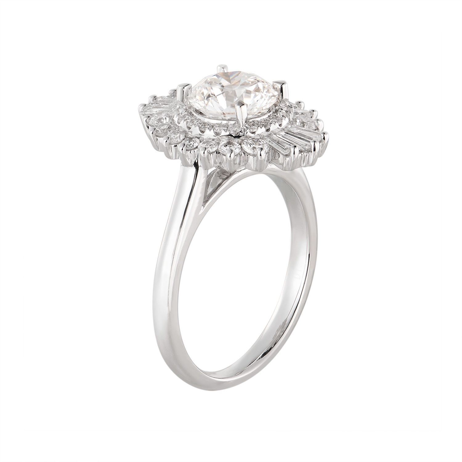 14K White Gold Lab Grown Diamond Engagement Ring MZ12280