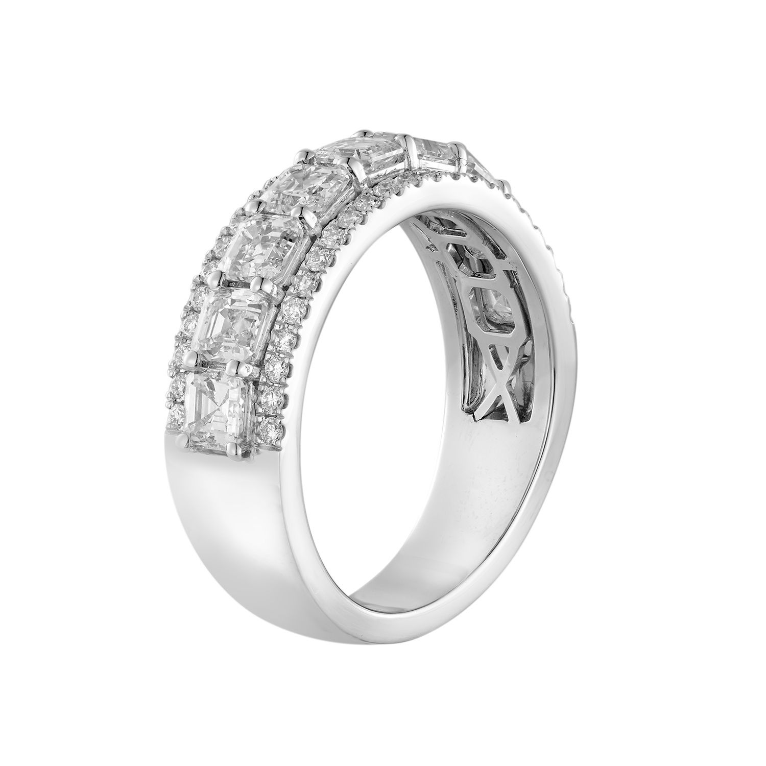 14K White Gold Lab Grown Diamond Wide Band MZ8045