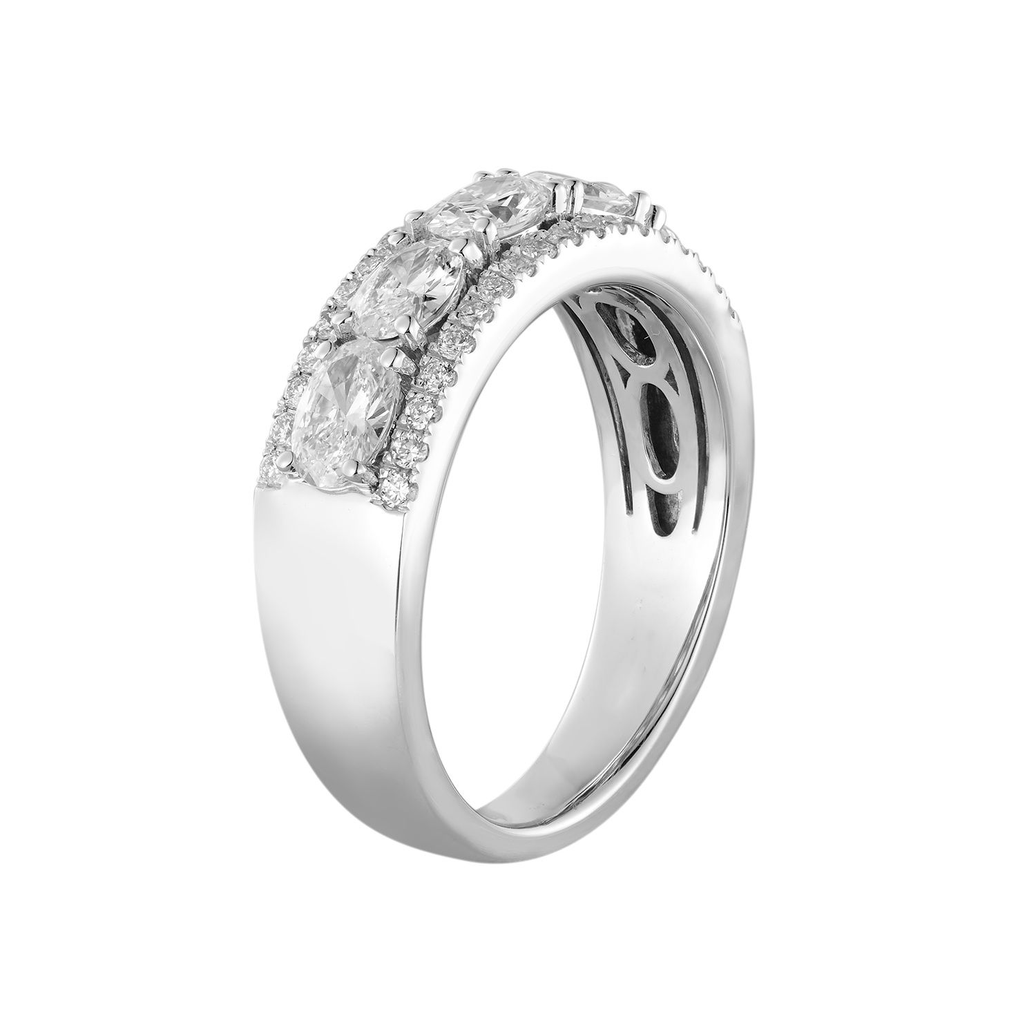 14K White Gold Lab Grown Diamond Wide Band MZ8037
