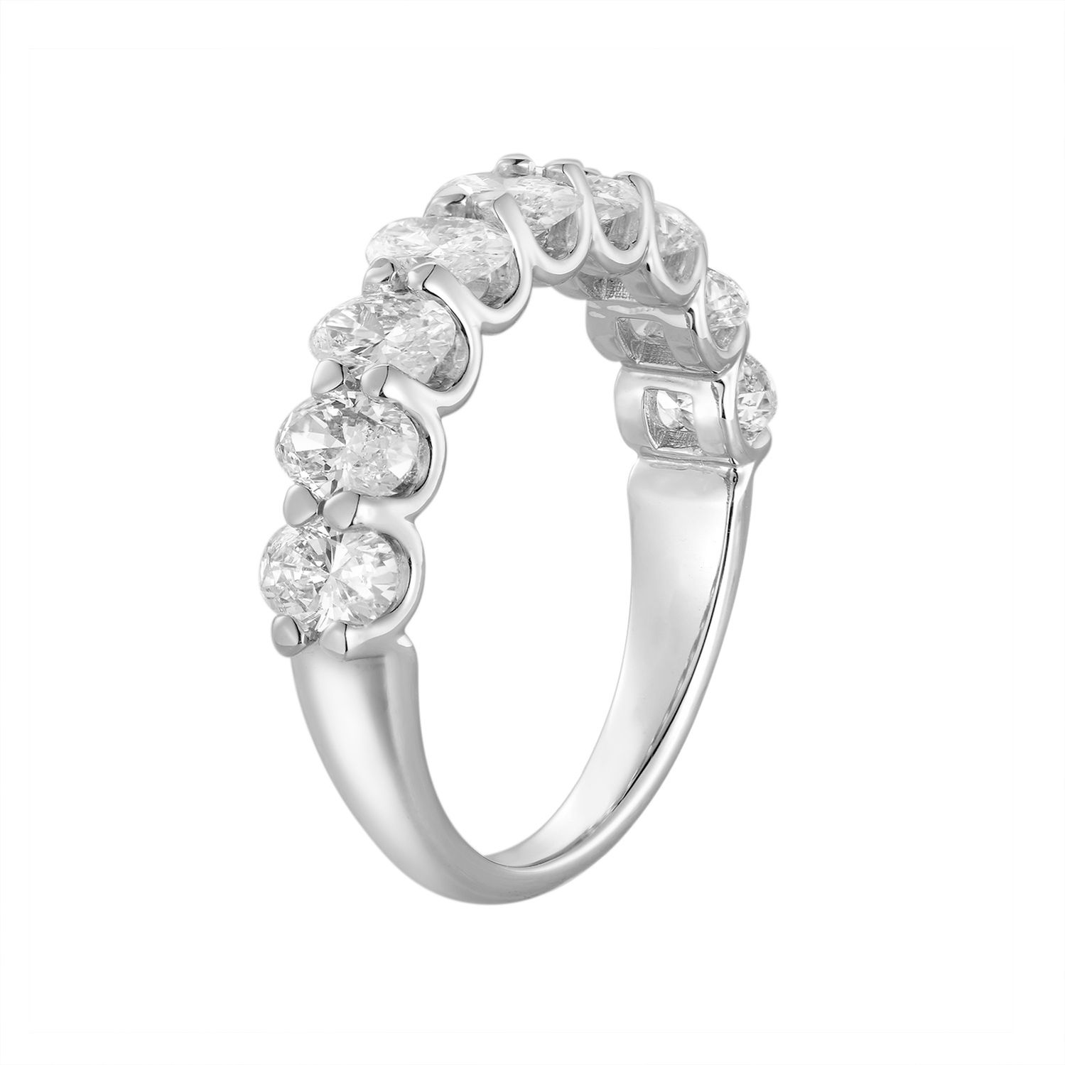 14K White Gold Oval Lab Grown Diamond Wedding Band MZ11235-4