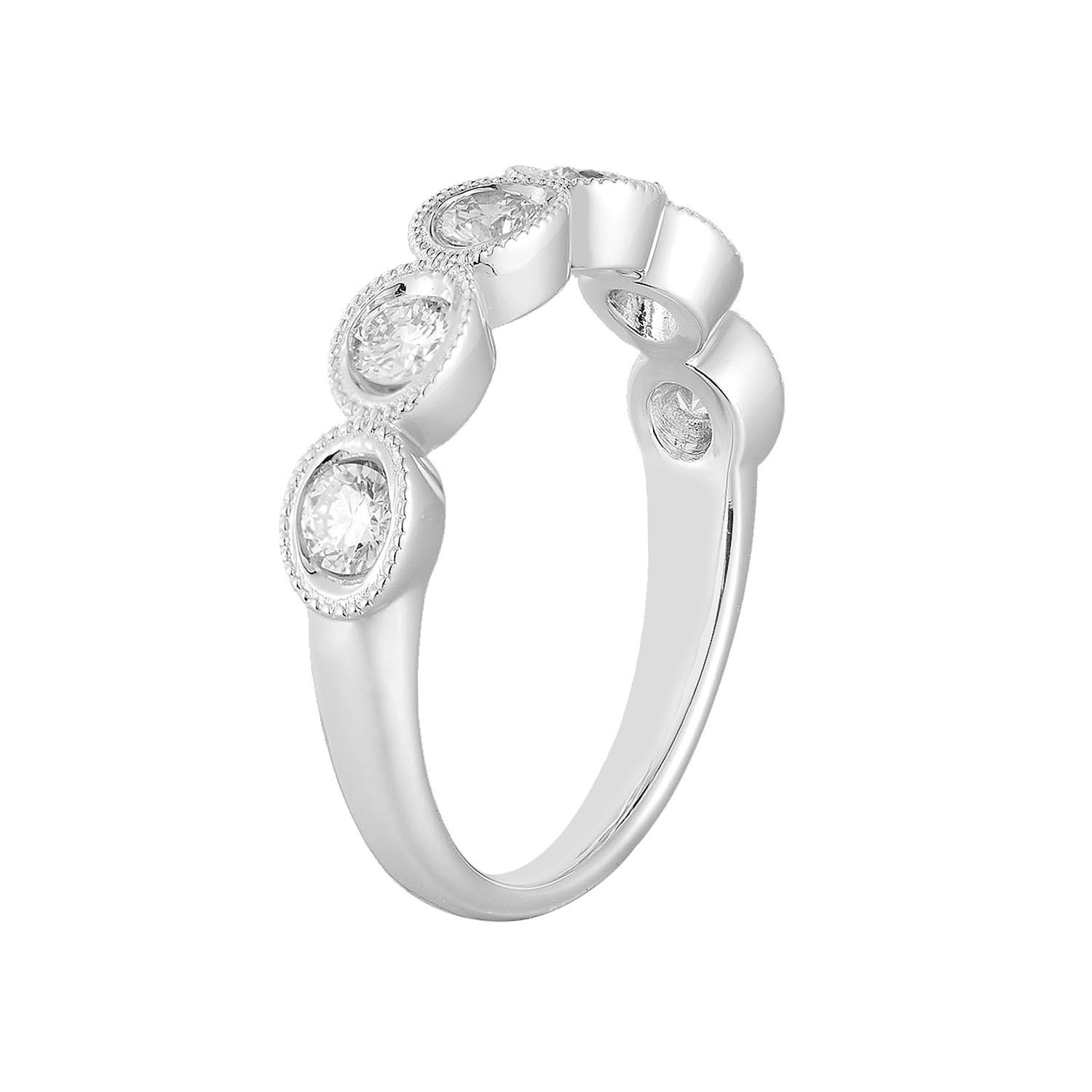 14K White/Yellow Gold Lab Grown Diamond Wedding Band MZ12014, Colour: 14KWhite-3.66g-0.687ct-LG