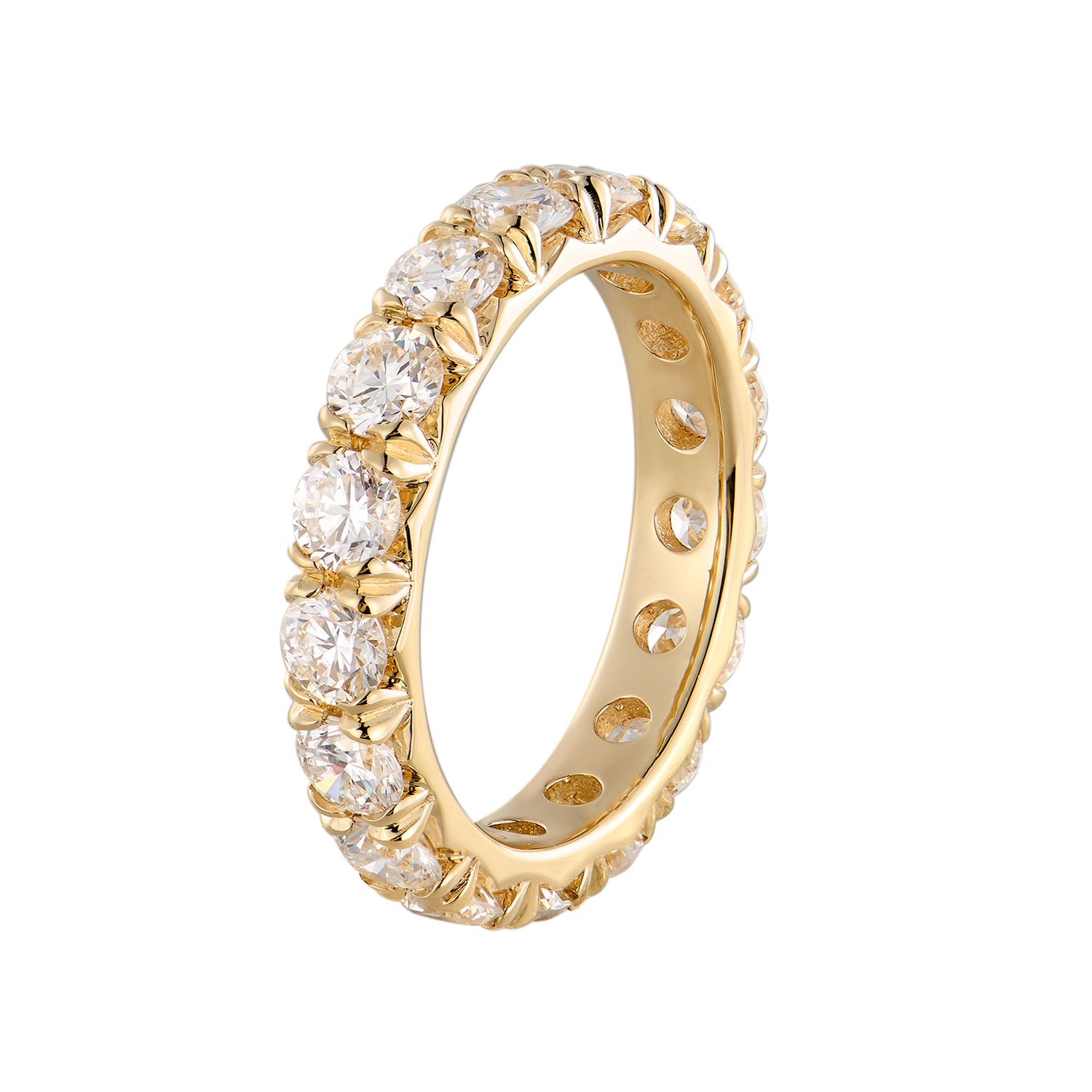 14K White/Yellow Gold Lab Grown Diamond eternity Band MZ12021, Colour: 14KYellow-4.33g-2.922ct-LG