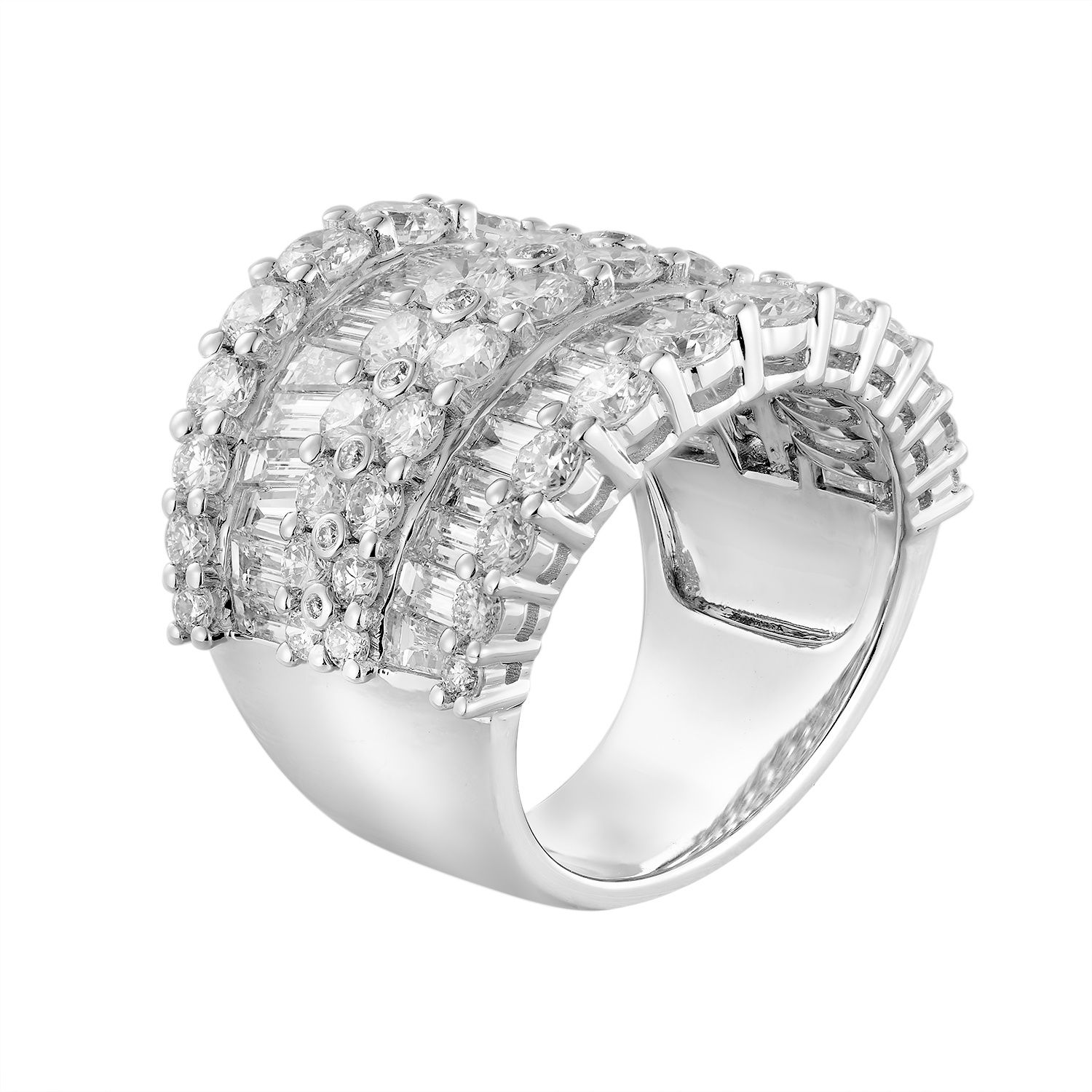 14K White Gold Lab Grown Diamond Wide Band MZ12165
