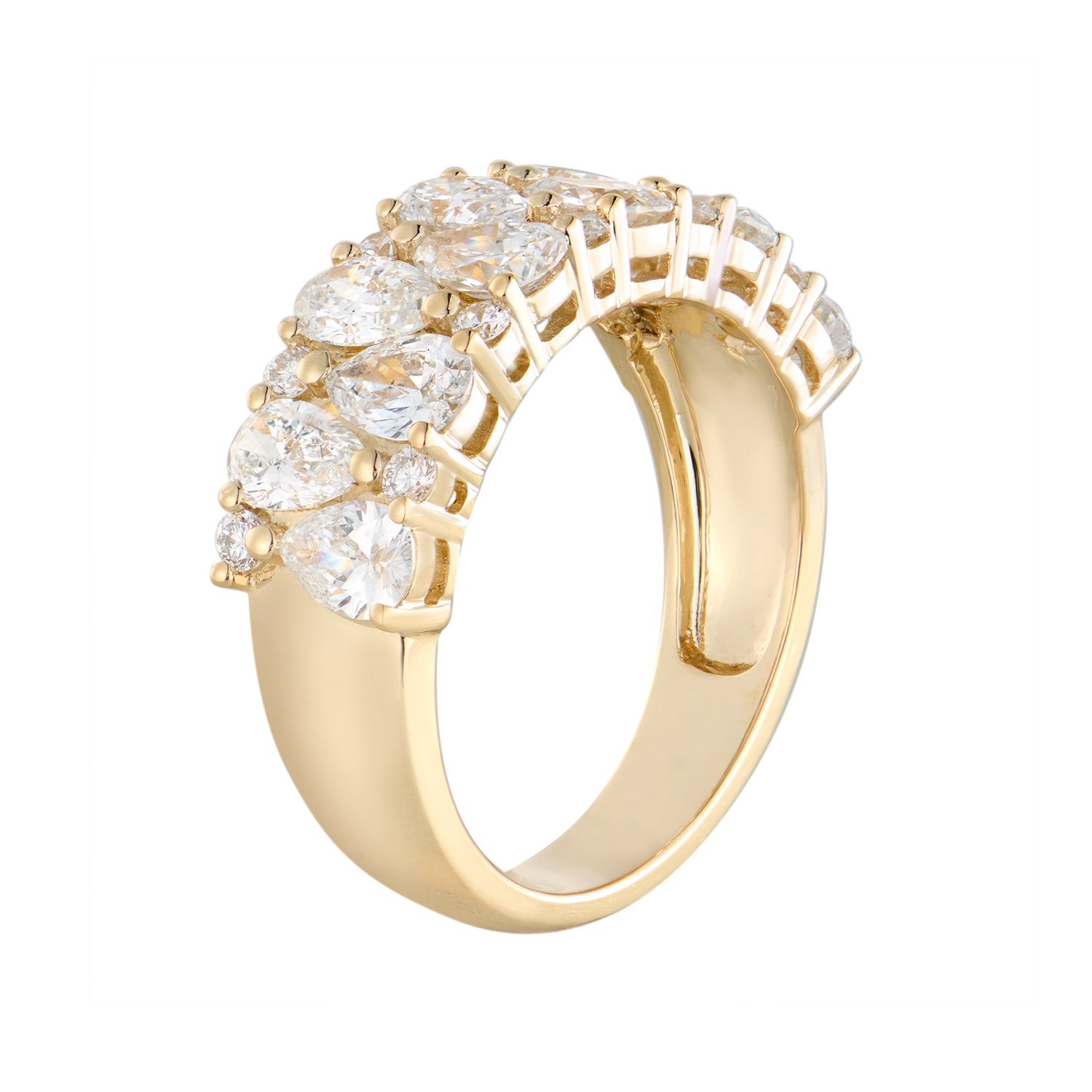 14K White/Yellow Gold Lab Grown Diamond Band MZ12197, Colour: 14KYellow-4.82g-2.381ct-LG