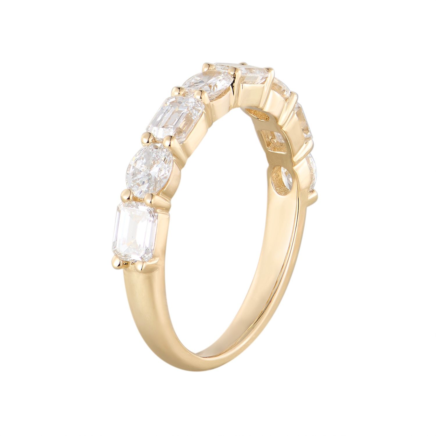 14K White/Yellow Gold Lab Grown Diamond Wedding Band MZ11952, Colour: 14KYellow-2.50g-1.59ct-LG