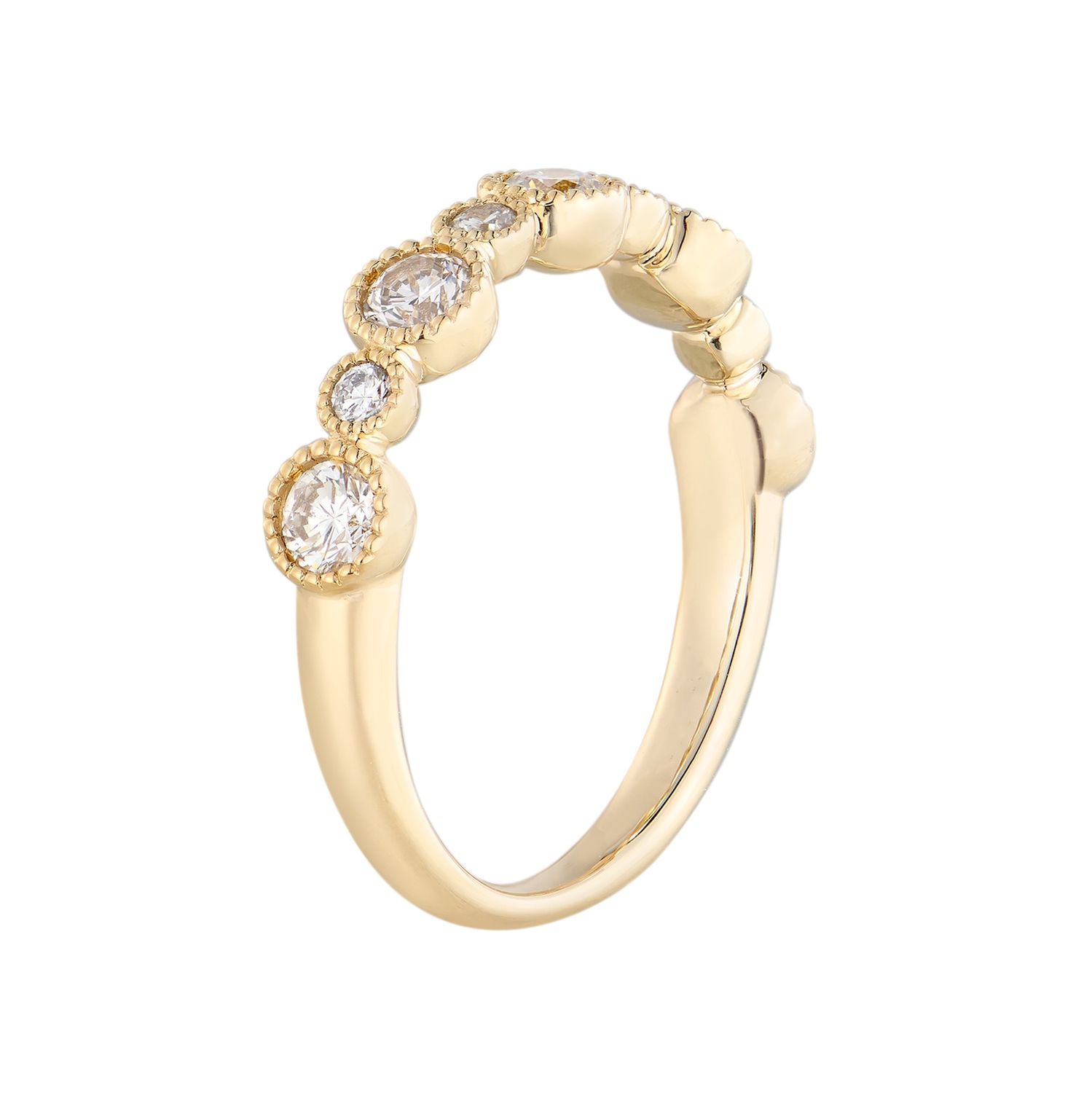 14K White/Yellow Gold Lab Grown Diamond Wedding Band MZ12015, Colour: 14KYellow-3.14g-0.697ct-LG