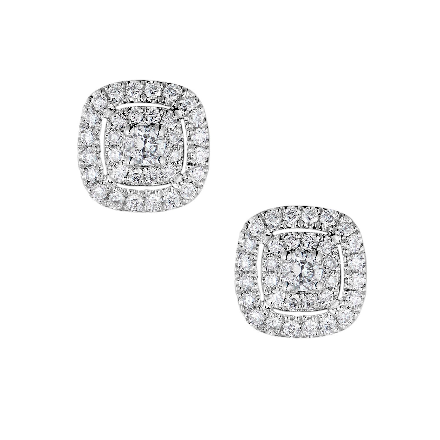 14K White Gold Lab Grown Diamond Stud Earrings IH-314