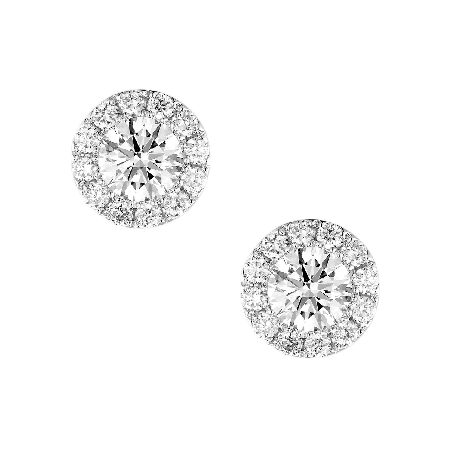 14K White Gold Lab Grown Diamond Stud Earrings IH-321