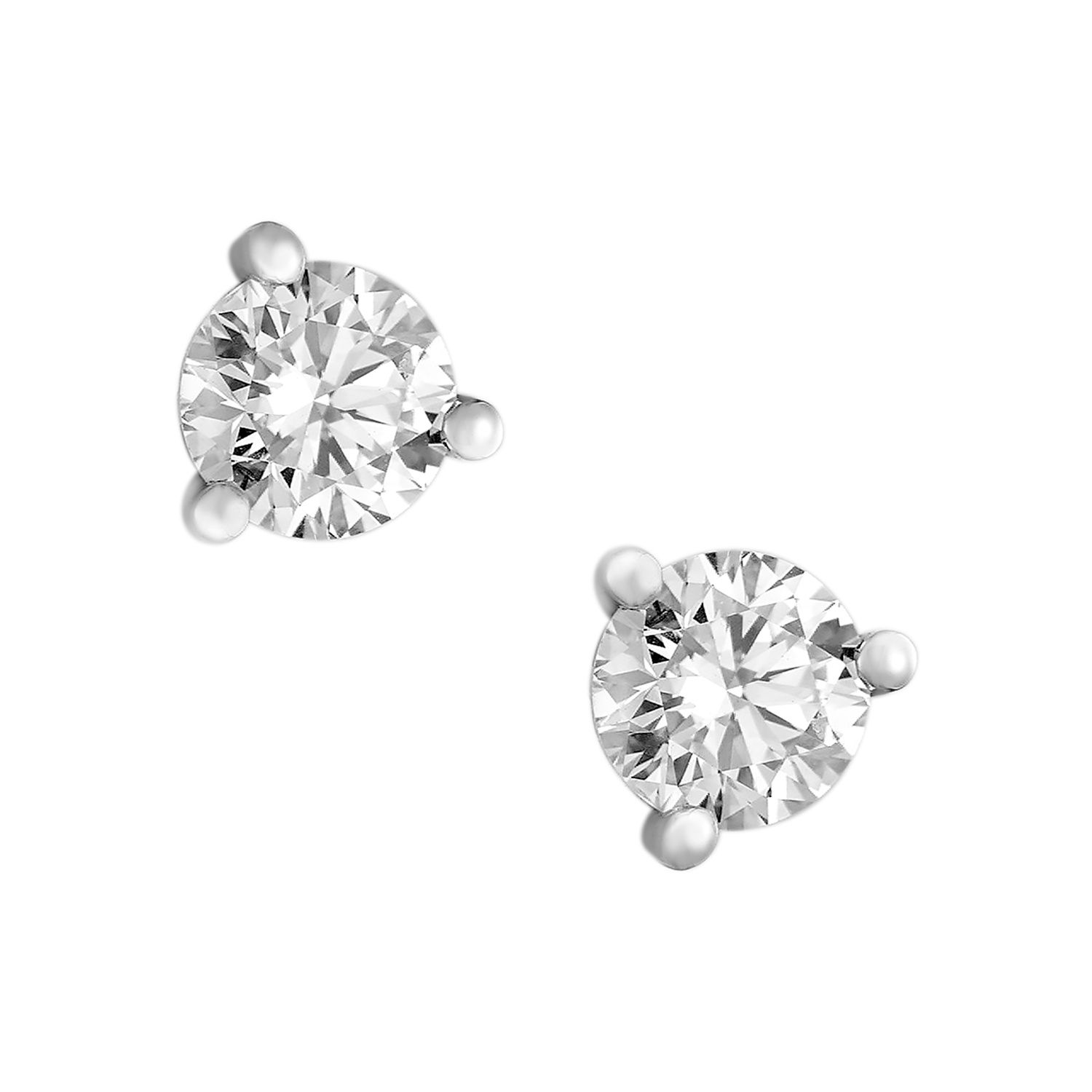 14K White Gold Lab Grown Diamond Stud Earrings MZ281