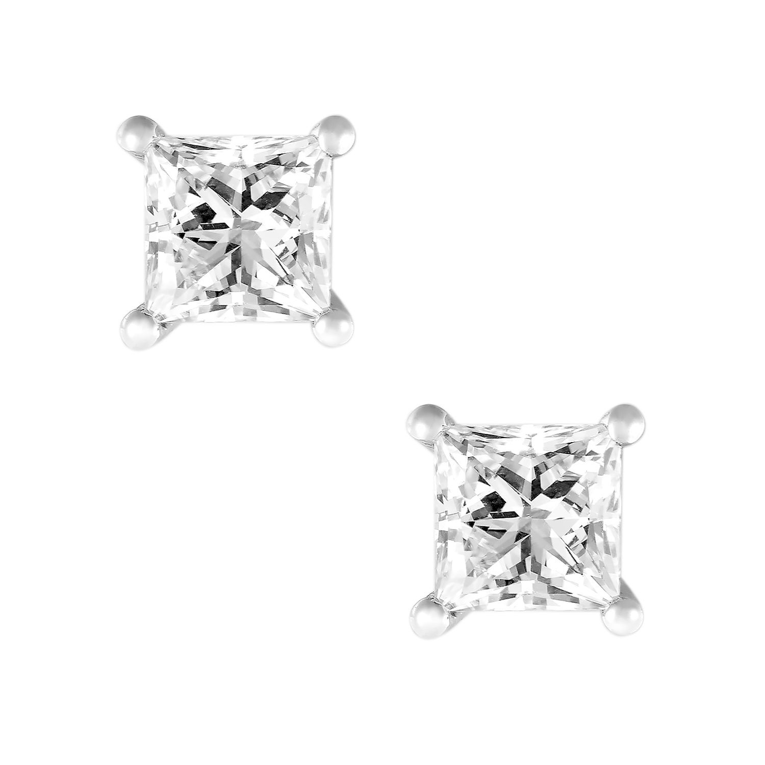 14K White Gold Lab Grown Diamond Stud Earrings MZ282