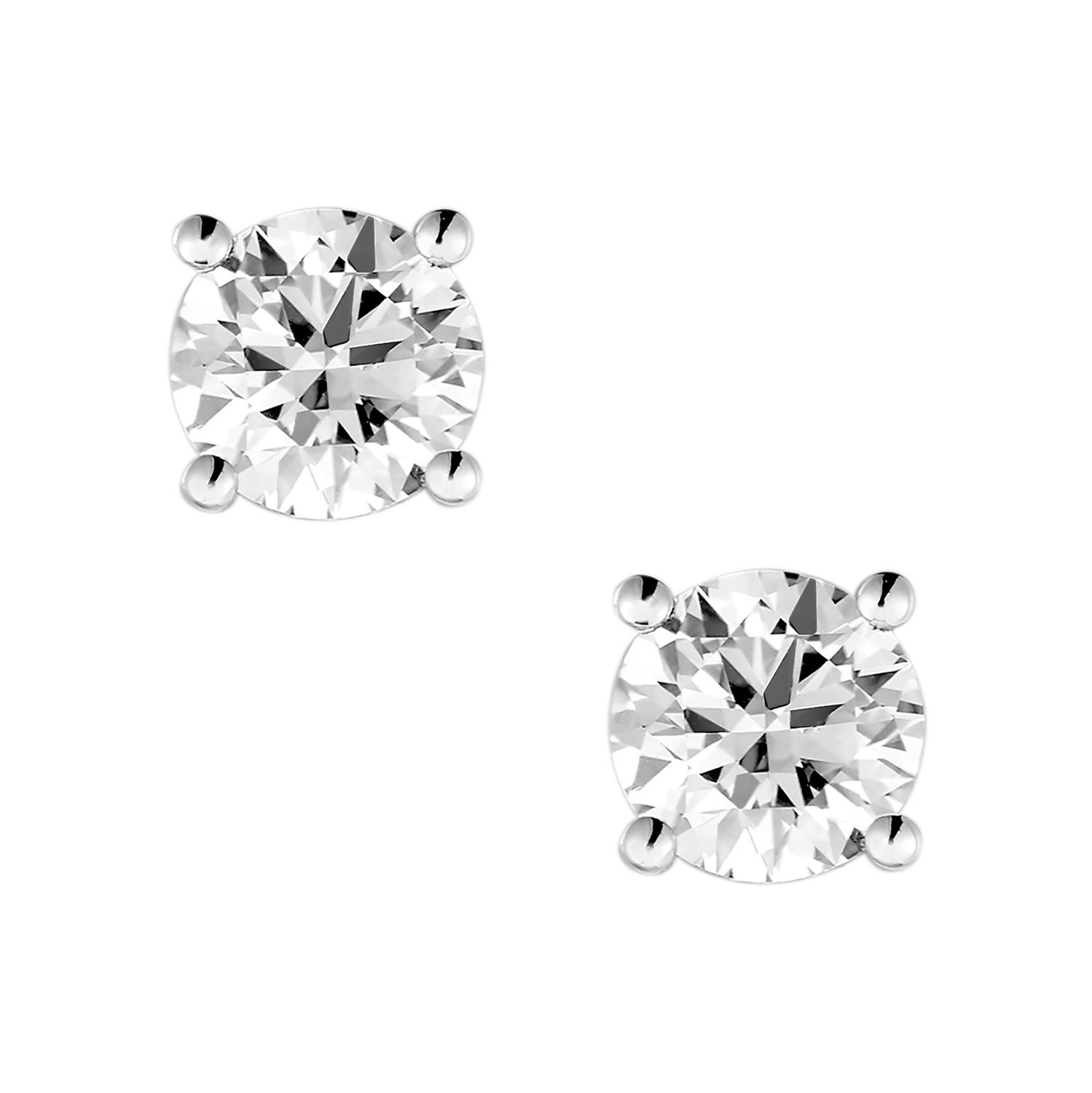 14K White Gold Lab Grown Diamond Stud Earrings MZ296