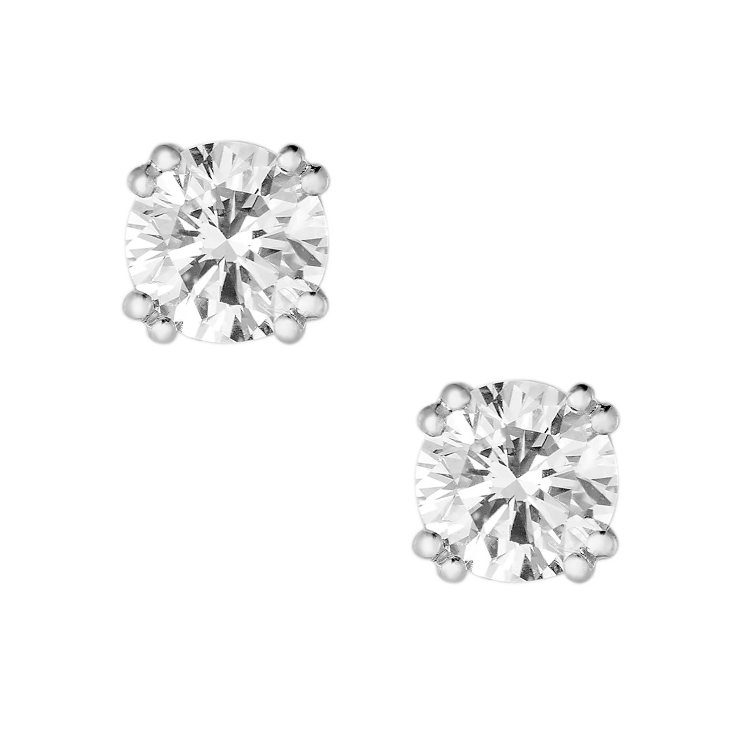 14K White Gold Lab Grown Diamond Stud Earrings MZ283