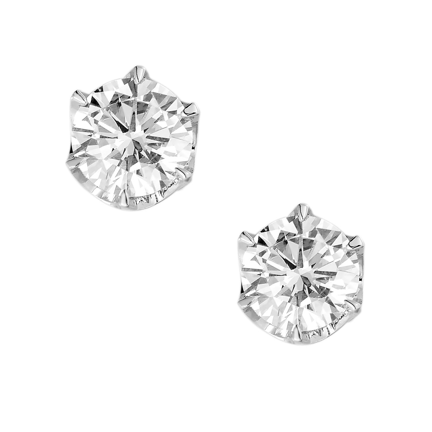 14K White Gold Lab Grown Diamond Stud Earrings MZ289