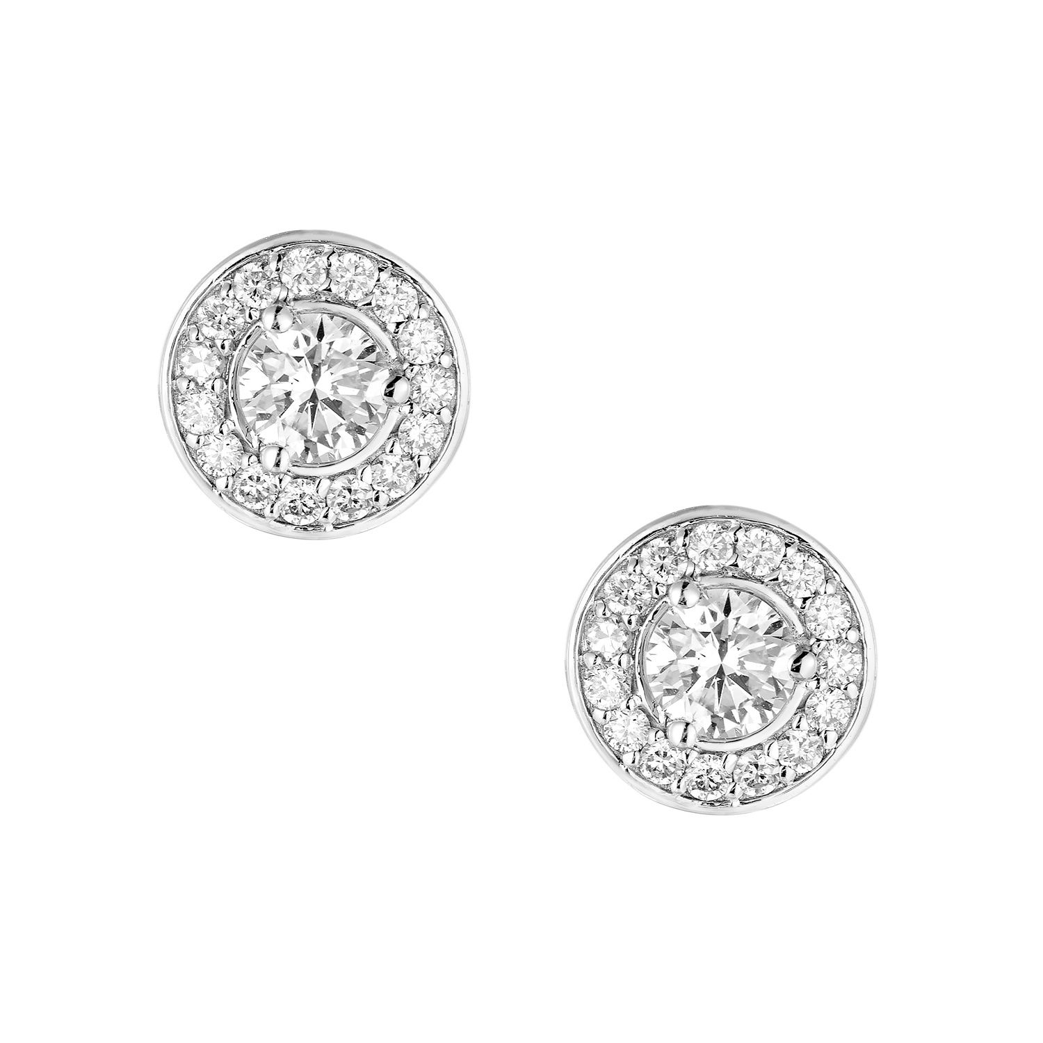 14K White Gold Lab Grown Diamond Stud Earrings MZ294
