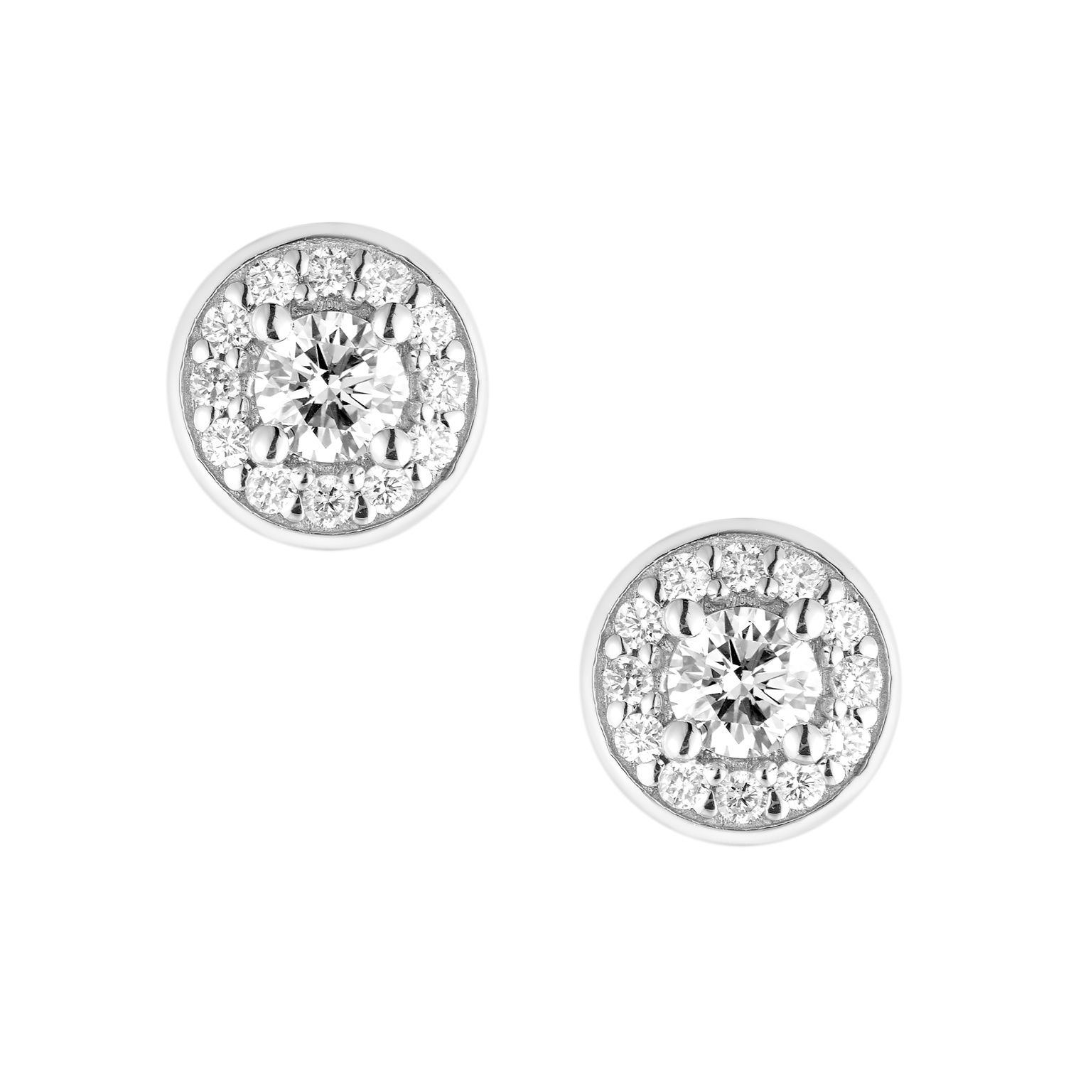 14K White Gold Lab Grown Diamond Stud Earrings MZ9094
